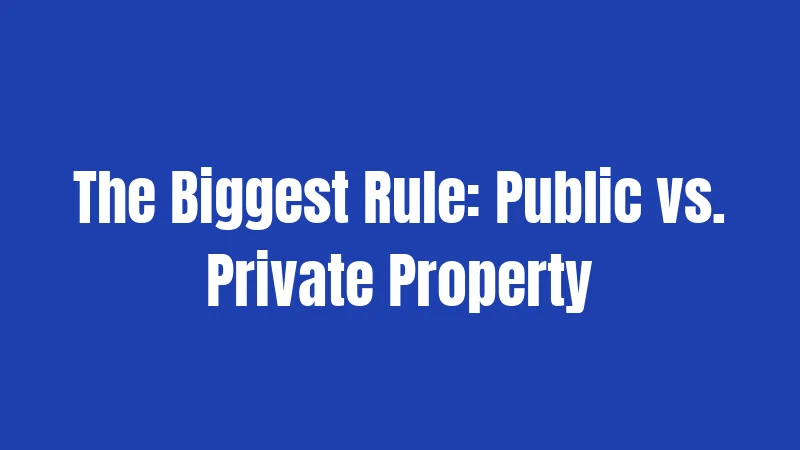The Biggest Rule: Public vs. Private Property