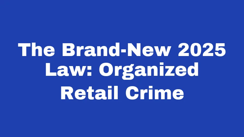 The Brand-New 2025 Law: Organized Retail Crime