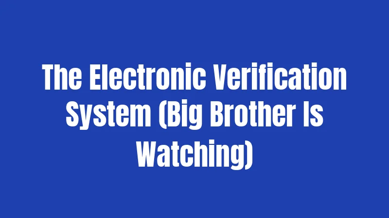 The Electronic Verification System (Big Brother Is Watching)