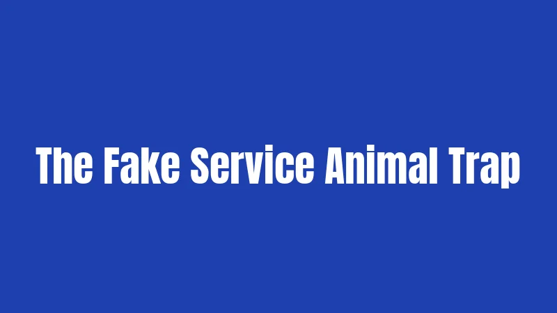 The Fake Service Animal Trap