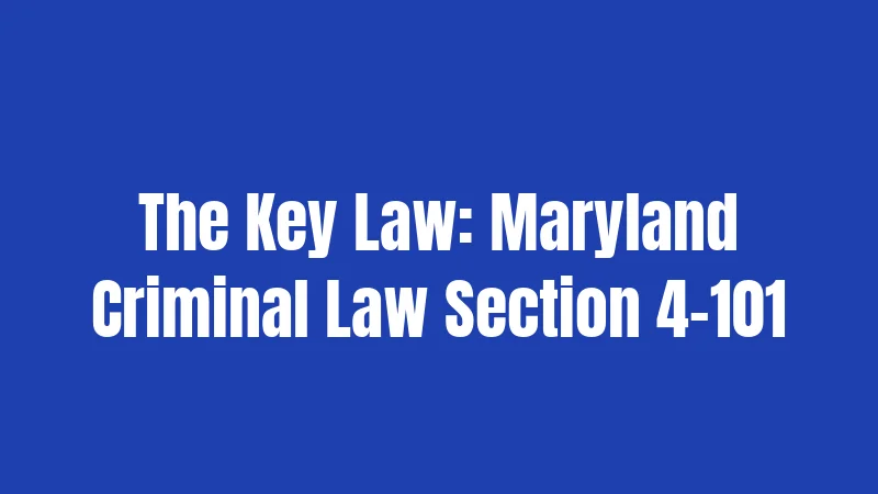 The Key Law: Maryland Criminal Law Section 4-101