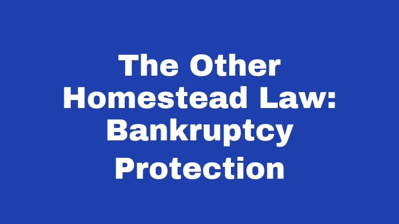 The Other Homestead Law: Bankruptcy Protection