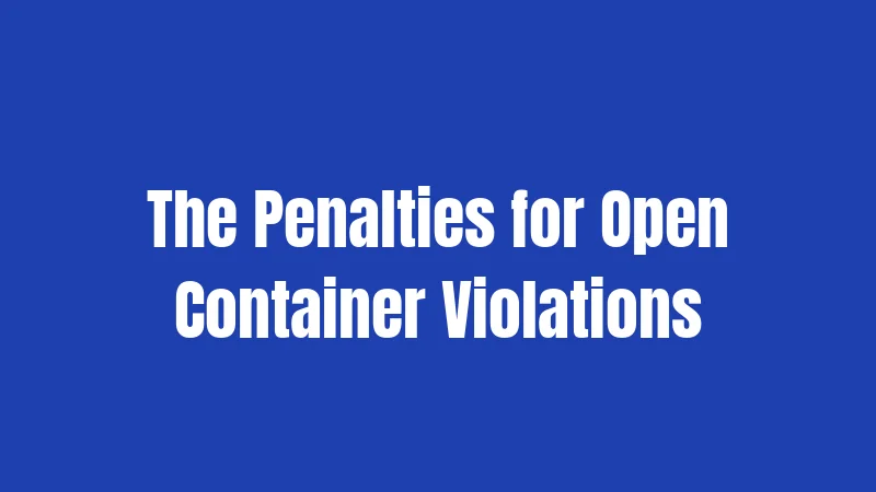 The Penalties for Open Container Violations