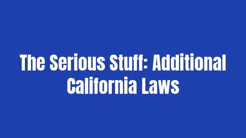 The Serious Stuff: Additional California Laws