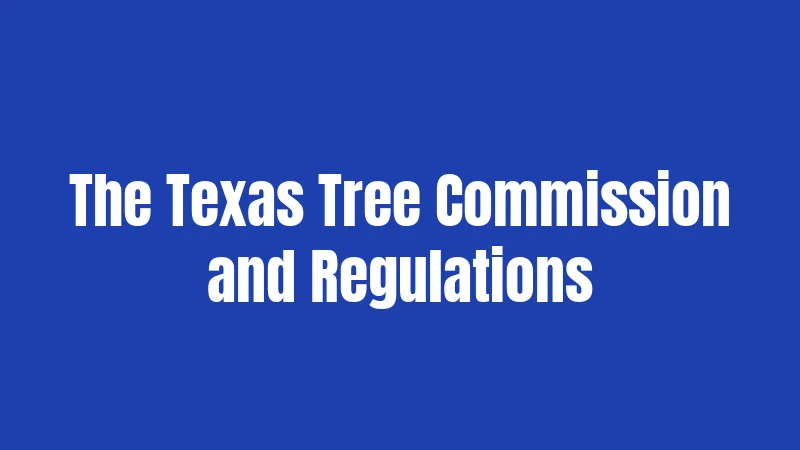 Texas Tree Laws (2026): What Gets You in Trouble 3 The Texas Tree Commission and Regulations