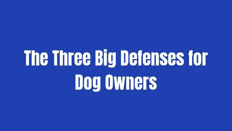 The Three Big Defenses for Dog Owners