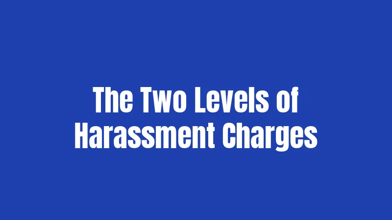 The Two Levels of Harassment Charges
