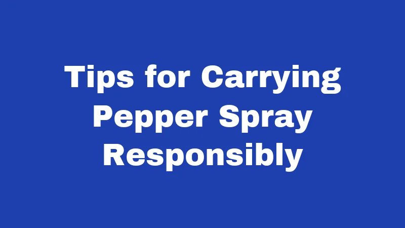 Pepper Spray Laws in Kentucky (2026): Your No-Fluff Carry Guide 5 Tips for Carrying Pepper Spray Responsibly