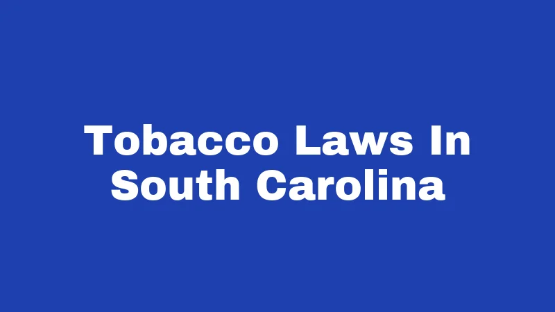 Tobacco Laws in South Carolina (2026): Rules Every Resident Should Know 355 Tobacco Laws In South Carolina
