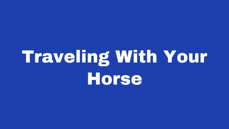 Traveling With Your Horse