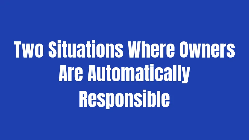 Two Situations Where Owners Are Automatically Responsible