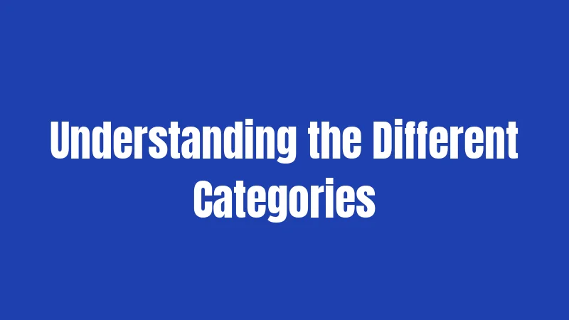 Understanding the Different Categories
