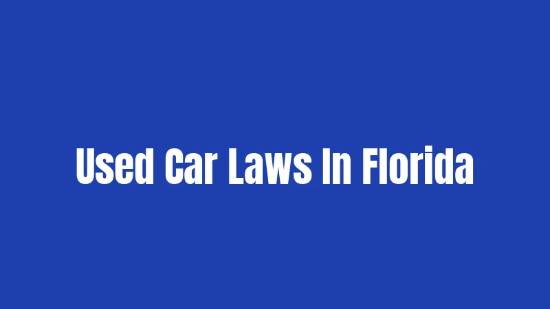 Used Car Laws In Florida
