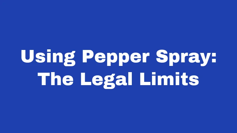 Using Pepper Spray: The Legal Limits