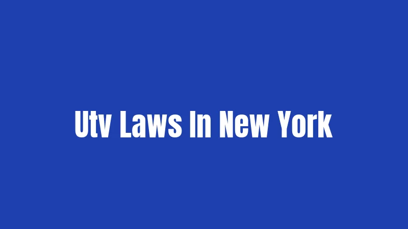Utv Laws In New York