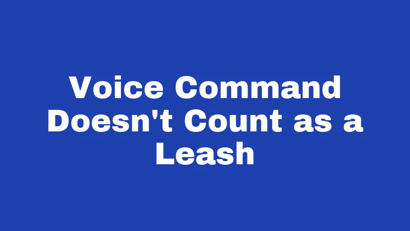 Voice Command Doesn't Count as a Leash