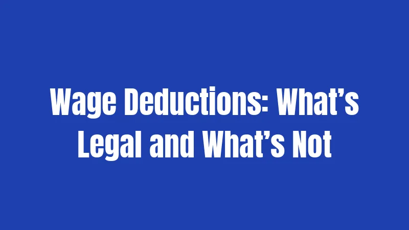 Wage Deductions: What’s Legal and What’s Not
