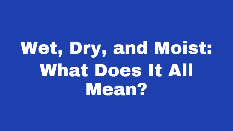 Wet, Dry, and Moist: What Does It All Mean?