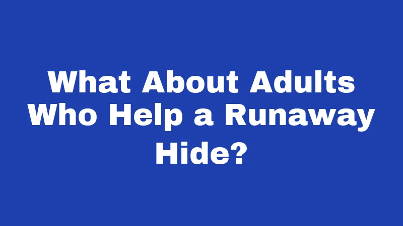 Runaway Laws in West Virginia (2026): What Teens and Parents Should Know 3 What About Adults Who Help a Runaway Hide?