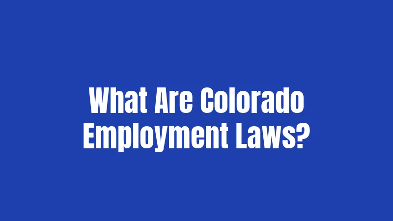 What Are Colorado Employment Laws?