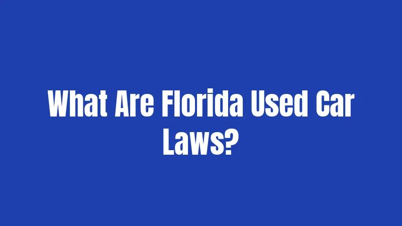 What Are Florida Used Car Laws?