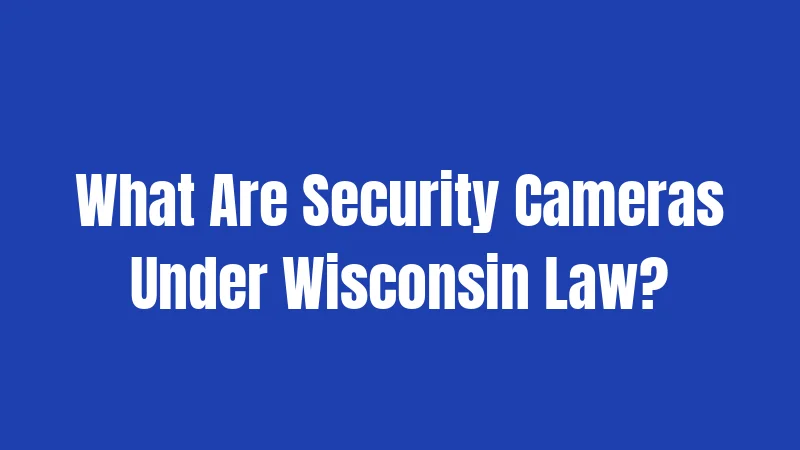 What Are Security Cameras Under Wisconsin Law?