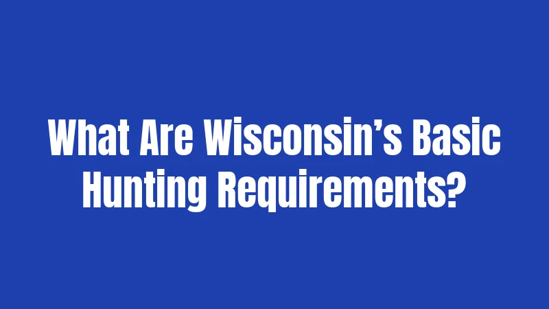 What Are Wisconsin’s Basic Hunting Requirements?