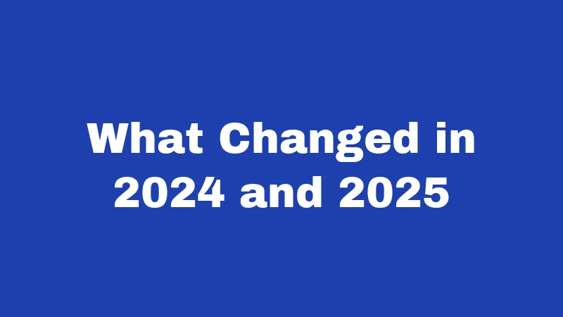 What Changed in 2024 and 2025
