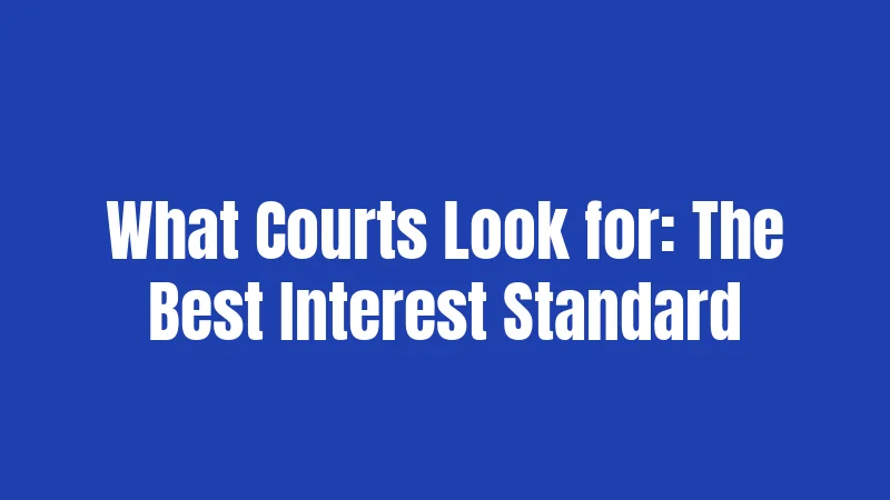 What Courts Look for: The Best Interest Standard