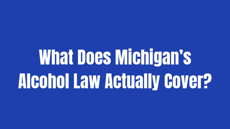 What Does Michigan’s Alcohol Law Actually Cover?