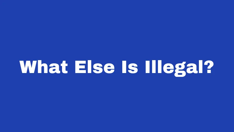 What Else Is Illegal?