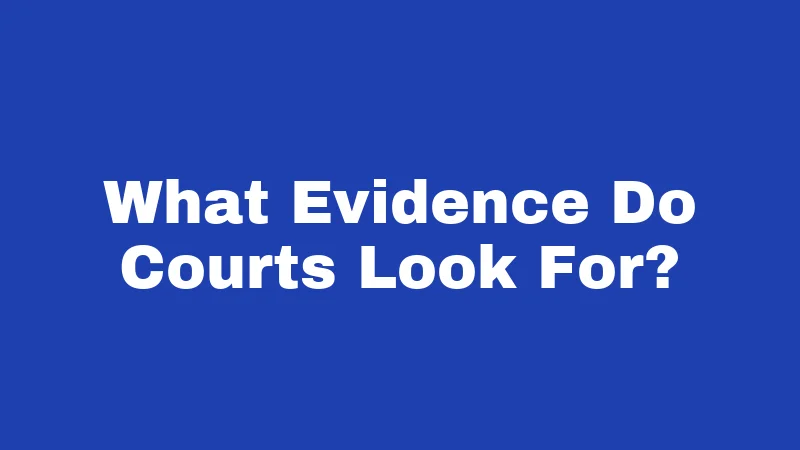 What Evidence Do Courts Look For?