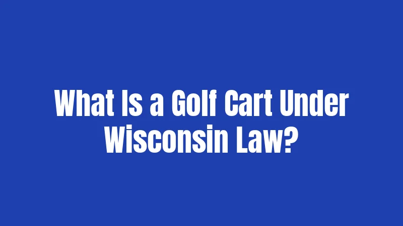 What Is a Golf Cart Under Wisconsin Law?