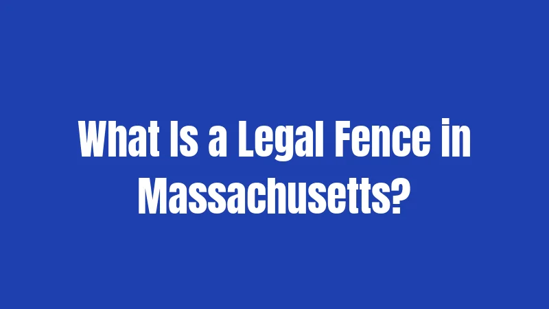 What Is a Legal Fence in Massachusetts?