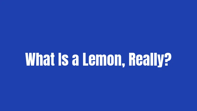 What Is a Lemon, Really?