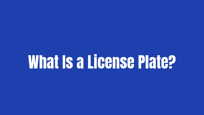 What Is a License Plate?