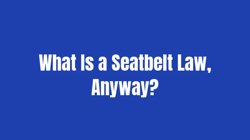 What Is a Seatbelt Law, Anyway?