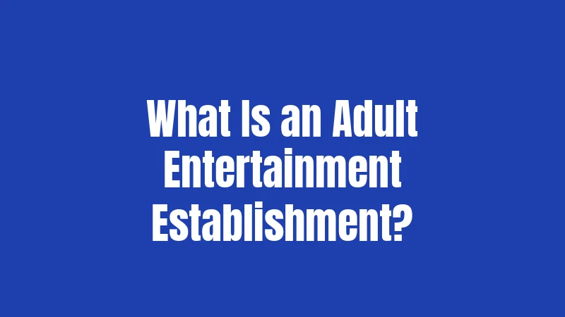 What Is an Adult Entertainment Establishment?