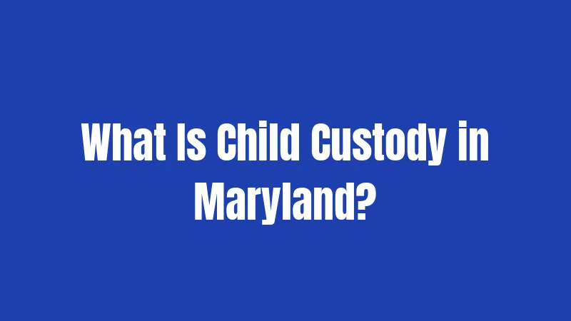 What Is Child Custody in Maryland?