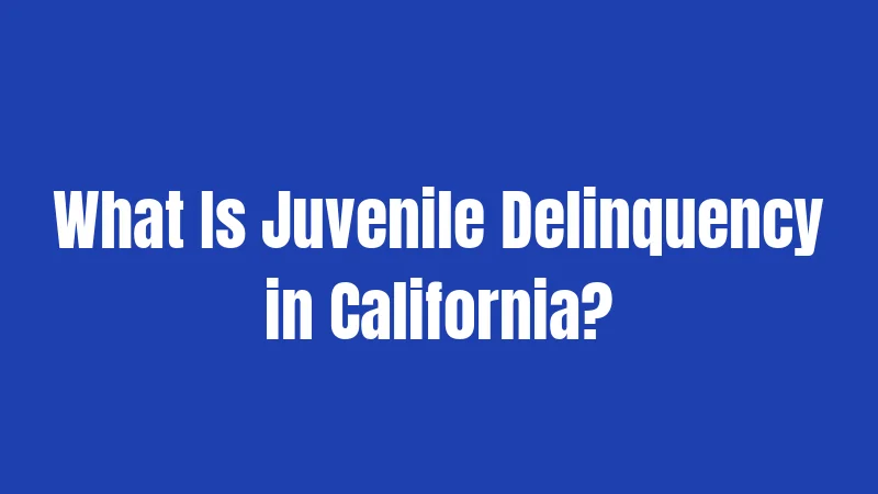 What Is Juvenile Delinquency in California?