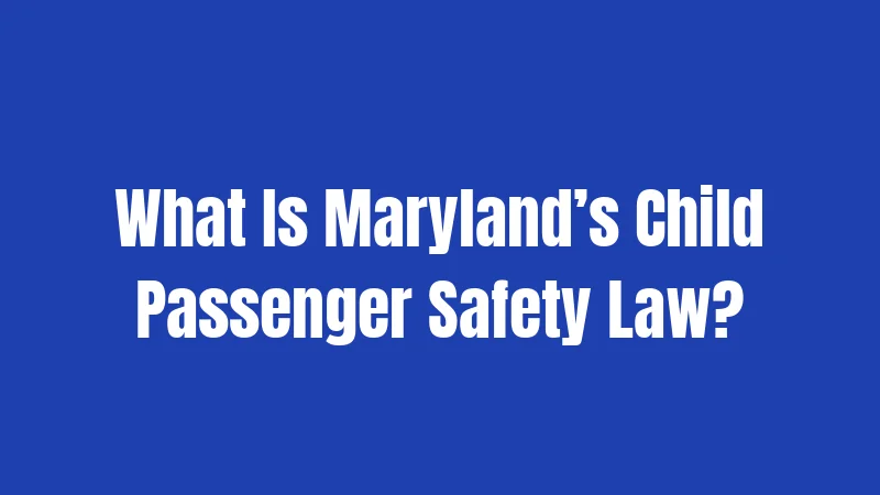What Is Maryland’s Child Passenger Safety Law?