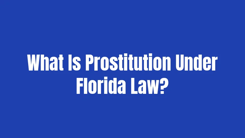What Is Prostitution Under Florida Law?