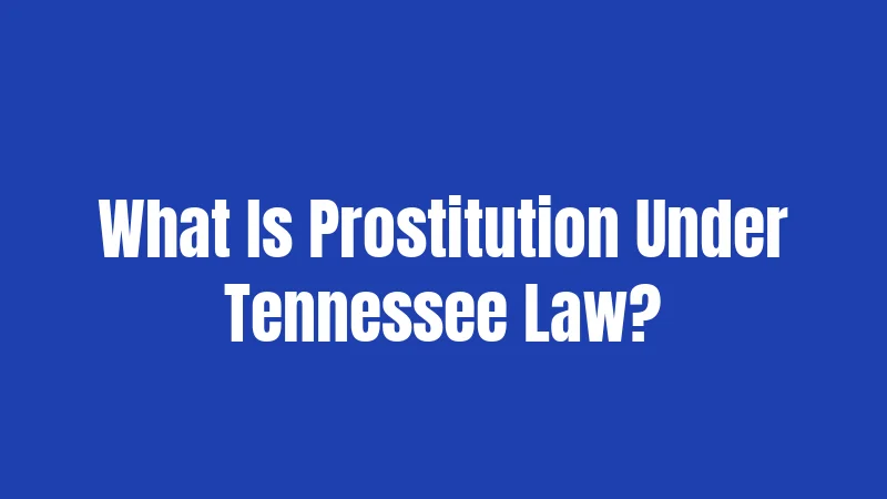 Prostitution Laws in Tennessee (2026): Charges, Fines, and Hard Truths 1 What Is Prostitution Under Tennessee Law?
