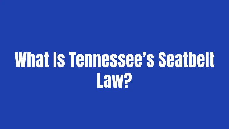 Seatbelt Laws in Tennessee (2026): Buckle Up or Pay Up 1 What Is Tennessee’s Seatbelt Law?
