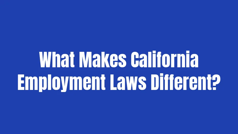 What Makes California Employment Laws Different?