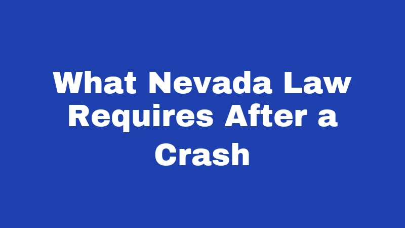 What Nevada Law Requires After a Crash
