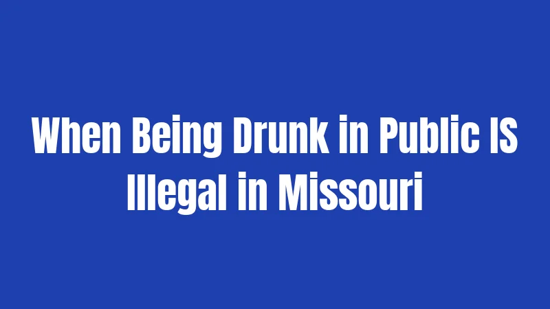 Public Intoxication Laws in Missouri (2026): Surprising Rules Most People Miss 2 When Being Drunk in Public IS Illegal in Missouri