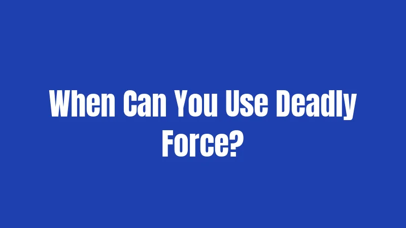 Self-Defense Laws in Wisconsin (2026): Rights and Limits 2 When Can You Use Deadly Force?