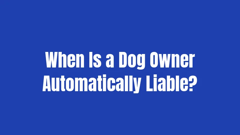 When Is a Dog Owner Automatically Liable?
