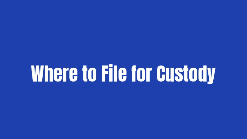 Where to File for Custody